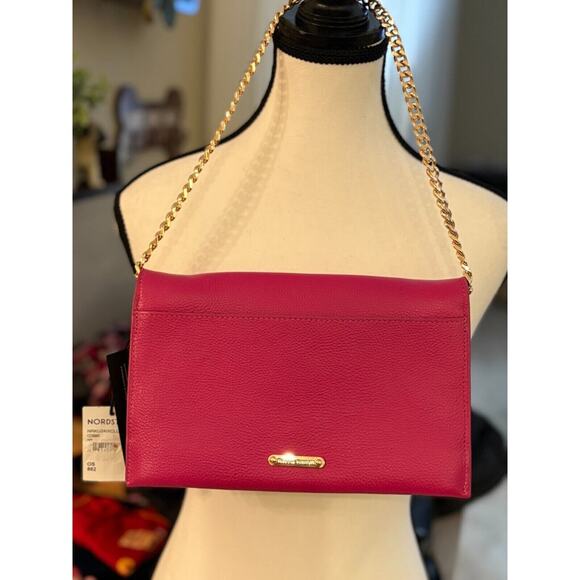 Rebecca Minkoff Lou Leather Clutch on Chain Pink NEW MSRP $259 - Picture 6 of 6